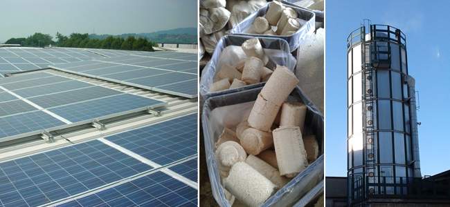 I nostri pannelli fotovoltaici, il nostro silos per lo stoccaggio trucioli e i bricchetti